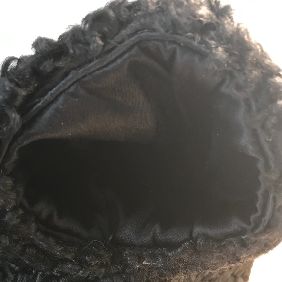 VINTAGE BLACK PERSIAN LAMB HAND MUFF/CLUTCH - Picture 7 of 8